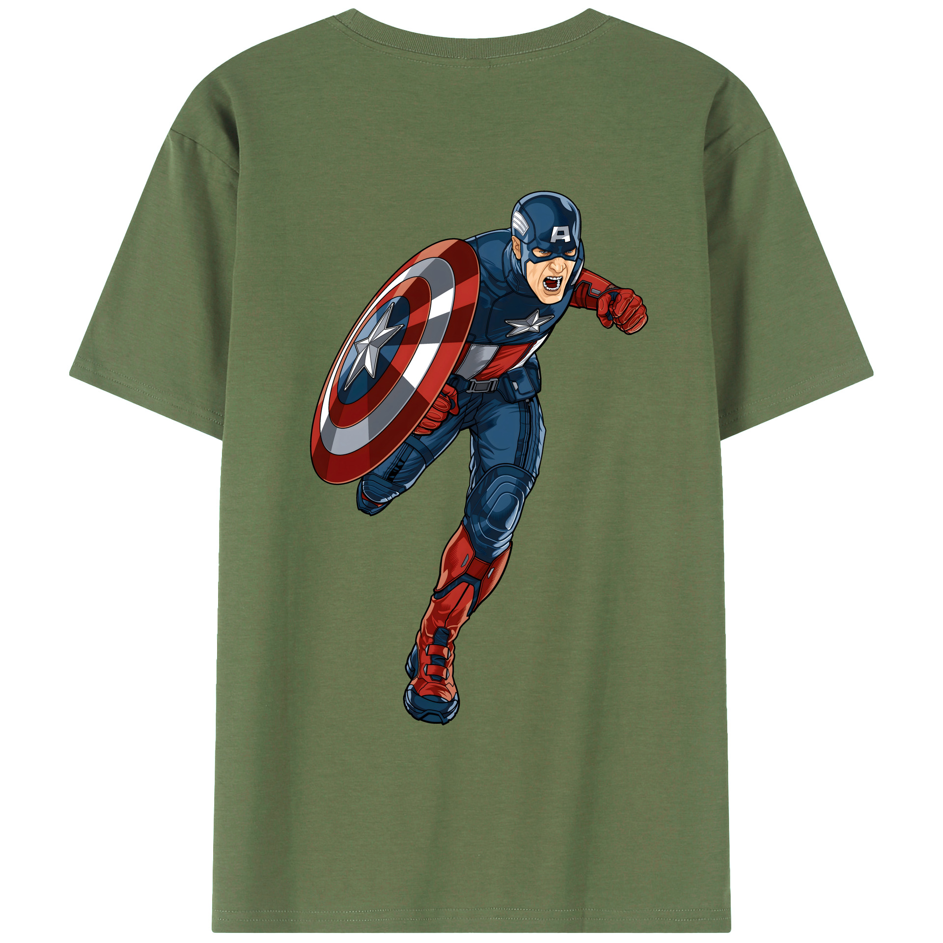 （画像用） アベンジャーズ The Avengers 綿100％ メンズ半袖Tシャツ（バックプリント） 通気性